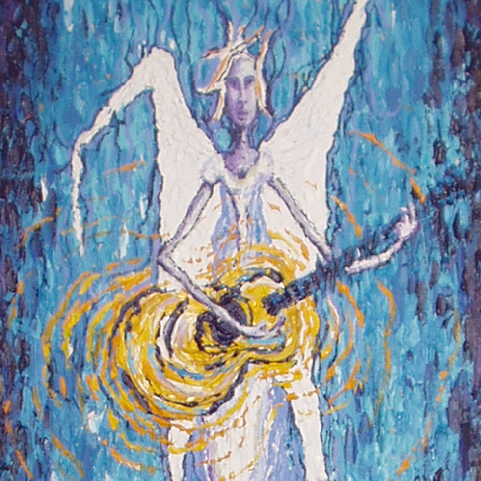 Angel on a milk crate